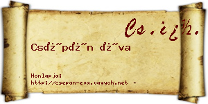 Csépán Éva névjegykártya