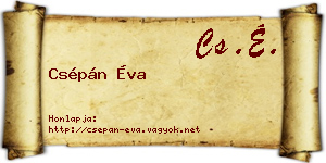 Csépán Éva névjegykártya